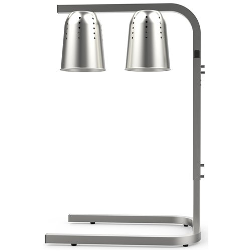 Double Head Freestanding Warming Lamp Infrared Food Warmer 470×360×759mm Silver Finish | Stalwart DA-DS570