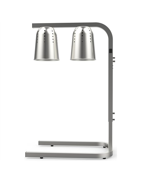 Double Head Freestanding Warming Lamp Infrared Food Warmer 470×360×759mm Silver Finish | Stalwart DA-DS570