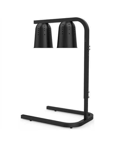 Double Head Freestanding Warming Lamp Infrared Food Warmer 470×360×759mm Black Finish | Stalwart DA-DS571