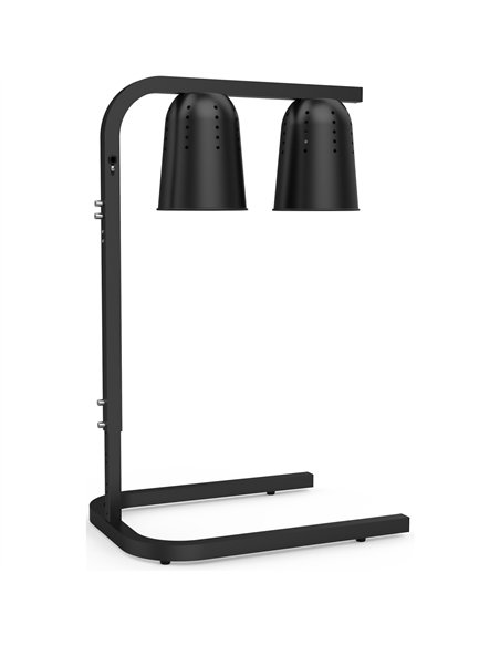 Double Head Freestanding Warming Lamp Infrared Food Warmer 470×360×759mm Black Finish | Stalwart DA-DS571
