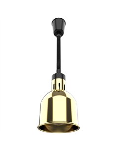 Single Head Hanging Warming Lamp Infrared Food Warmer Ø170×261mm Gold Finish | Stalwart DA-S1205