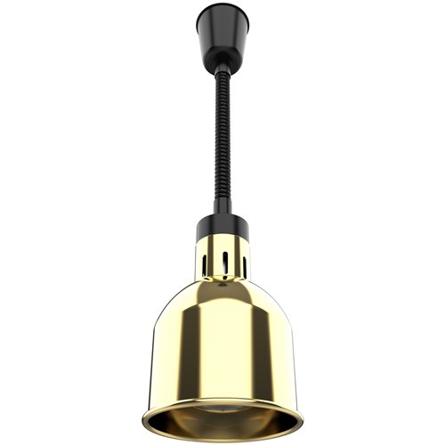 Single Head Hanging Warming Lamp Infrared Food Warmer Ø170×261mm Gold Finish | Stalwart DA-S1205
