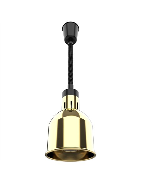 Single Head Hanging Warming Lamp Infrared Food Warmer Ø170×261mm Gold Finish | Stalwart DA-S1205