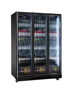 Commercial Beverage Cooler 1195 Litres Triple Glass Door Fan Cooling 1680x605x1965mm Black | Stalwart DA-LC1680J