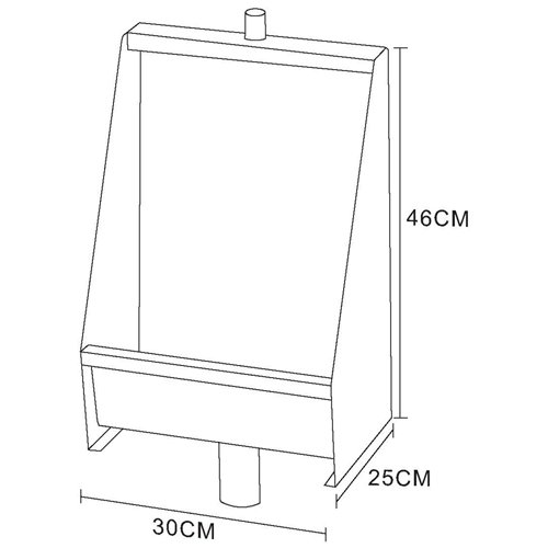 Commercial Stainless Steel Trough Urinal 300×250×460mm | Stalwart DA-DNG102