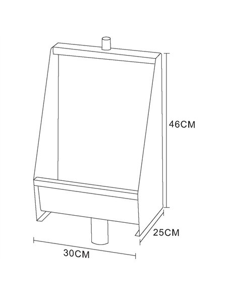 Commercial Stainless Steel Trough Urinal 300×250×460mm | Stalwart DA-DNG102