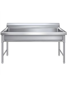 Commercial Stainless Steel Prep Sink with Backsplash 1000×600×900mm | Stalwart DA-DNG202