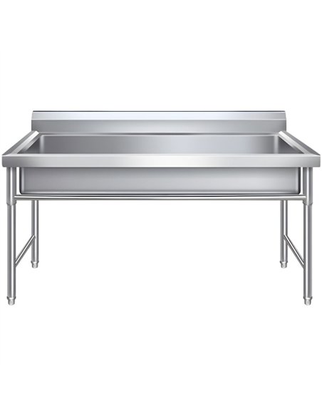 Commercial Stainless Steel Prep Sink with Backsplash 1000×600×900mm | Stalwart DA-DNG202