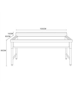 Commercial Stainless Steel Prep Sink with Backsplash 1000×600×900mm | Stalwart DA-DNG202 2