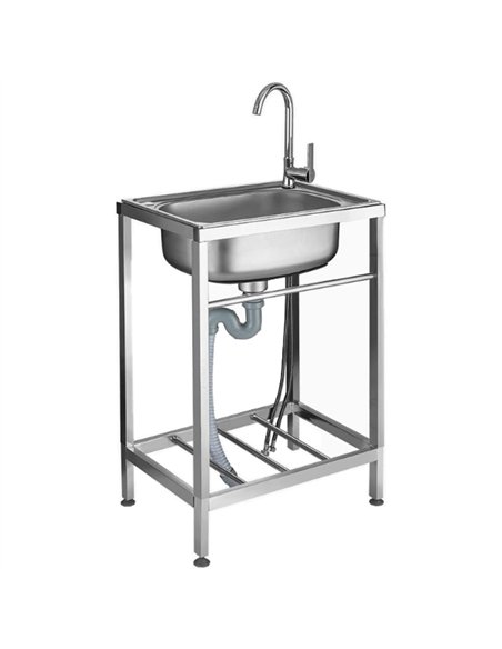 Commercial Stainless Steel Sink with Undershelf 500×400×800mm | Stalwart DA-DNG304