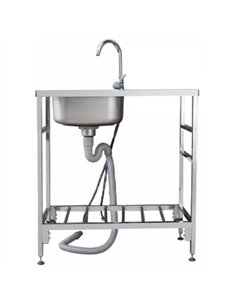 Commercial Stainless Steel Sink with Right-Hand Drainer and Undershelf 1000×500×800mm | Stalwart DA-DNG306