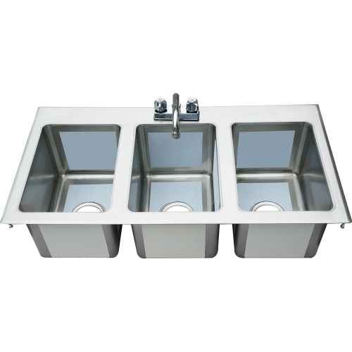 Drop-in Sink 3 bowls Stainless steel...