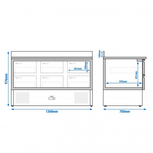 Premium Refrigerated Prep Counter 6...