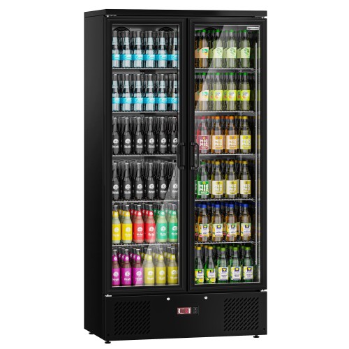 Premuim 500Ltr Upright Back Bar Bottle Cooler Double Hinged 2 Door - FREE Delivery