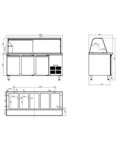 Refrigerated counter with display 5xGN1/1 | Stalwart DA-THSAI188 2