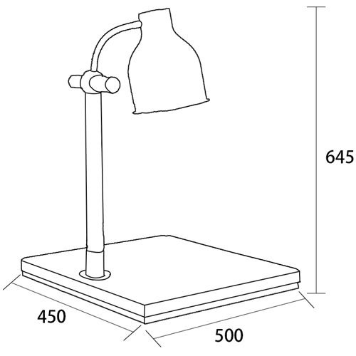 Single lamp Warming station Warming stainless steel base 350x500x700mm | Stalwart DA-A65110101