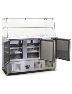 Commercial Saladette Fridge Glass top 3 doors | Stalwart DA-THS903VG 2