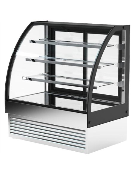 Commercial Upright Chilled Display Case 3 Glass Shelves 700x700x1300 Stainless Steel | Stalwart DA-HL700S3