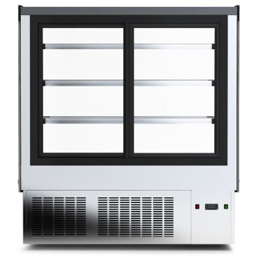 Commercial Upright Chilled Display Case 3 Glass Shelves 700x700x1300 Stainless Steel | Stalwart DA-HL700S3
