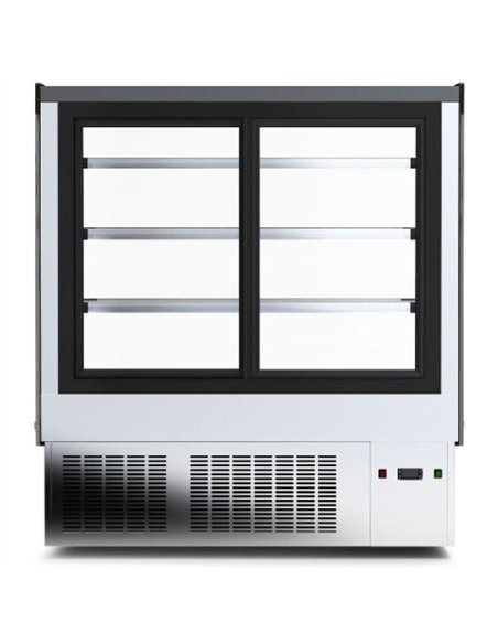 Commercial Upright Chilled Display Case 3 Glass Shelves 700x700x1300 Stainless Steel | Stalwart DA-HL700S3