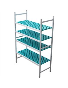 Fixed 4-Tier Environmental Polymer Shelving Unit with Vented Shelves for Cold Rooms &amp Wet Areas 920×400×1800mm | Stalwart DA-