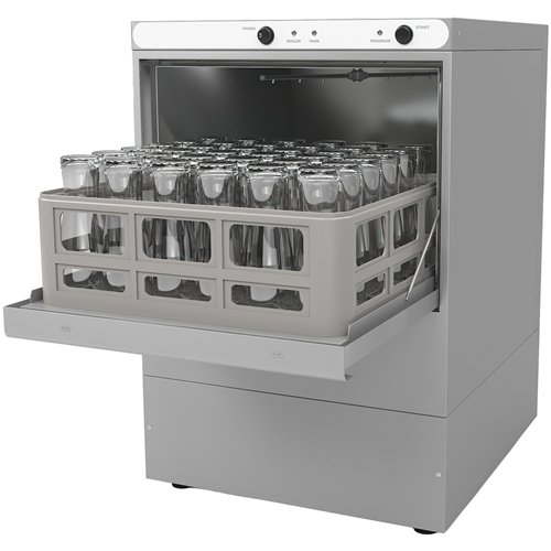 Commercial Undercounter Glasswasher with 400mm Basket and Rinse &amp Detergent Pump | Stalwart DA-EVW16 - MADE IN EUROPE