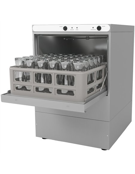 Commercial Undercounter Glasswasher with 400mm Basket and Rinse &amp Detergent Pump | Stalwart DA-EVW16 - MADE IN EUROPE