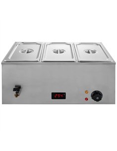 Commercial Bain Marie with 3x1/3Gn Pans and Lids | Stalwart DA-M503