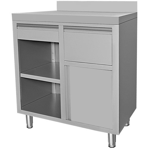 Commercial Stainless Steel Tall Coffee Station Table with Drawer 1000×600×1150mm | Stalwart DA-VC106FBU