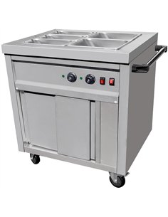 Mobile Bain Marie top Hot Cupboard 750mm with 5 GN pans | Stalwart DA-VMGN2AS