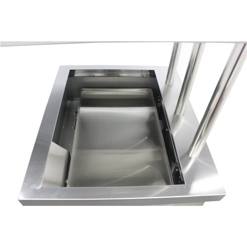 Commercial Floor Standing Food &amp Chip Scuttle Warmer Stainless Steel Heated with Explosion-Proof Heat Lamp 700×610×1530 mm| S