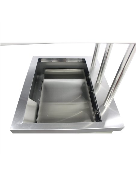 Commercial Floor Standing Food &amp Chip Scuttle Warmer Stainless Steel Heated with Explosion-Proof Heat Lamp 700×610×1530 mm| S