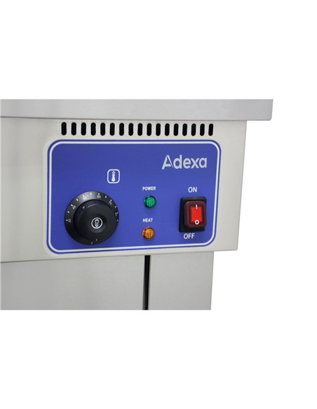 Commercial Floor Standing Food &amp Chip Scuttle Warmer Stainless Steel Heated with Explosion-Proof Heat Lamp 700×610×1530 mm| S