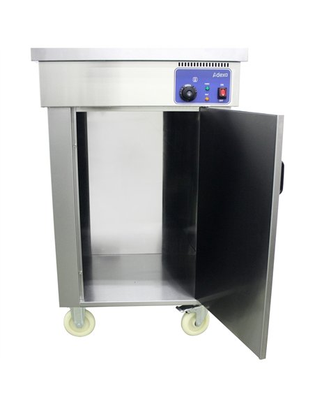 Commercial Floor Standing Food &amp Chip Scuttle Warmer Stainless Steel Heated with Explosion-Proof Heat Lamp 700×610×1530 mm| S