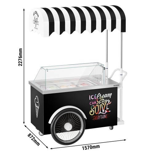 Commercial Ice Cream Cart - 7 x 5 Ltr...