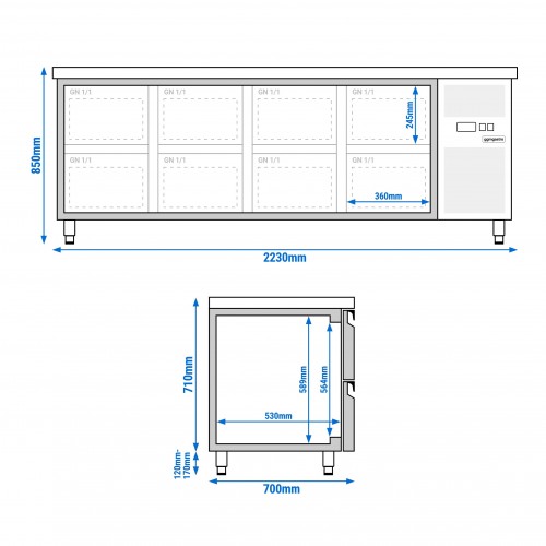 Commercial  8 Drawers Refrigerated...