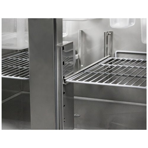 Saladette Prep Counter with Glass top 1365x700x1350mm 3 doors | Stalwart DA-THS903CG