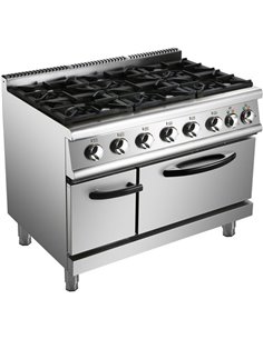 Professional Gas range 6 burners 45kW Electric Oven 5.8kW 700mm Depth | Stalwart DA-ADX776A