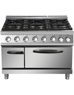 Professional Gas range 6 burners 45kW Electric Oven 5.8kW 700mm Depth | Stalwart DA-ADX776A 2