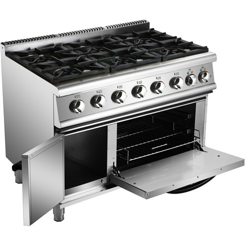 Professional Gas range 6 burners 45kW Electric Oven 5.8kW 700mm Depth | Stalwart DA-ADX776A