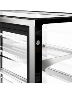 Cake Counter Straight front 1200 X 740 X 1200mm 2 shelves White base LED 2