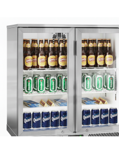 Pro Back bar cooler 2 hinged doors 220 litres Stainless steel | DA-SSBC02PP