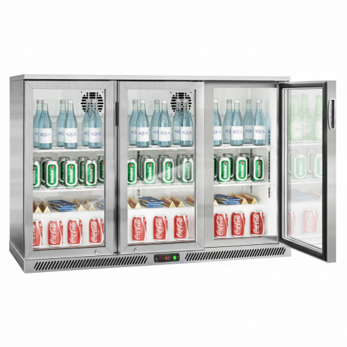 Pro Back Bar Bottle Cooler 3 hinged doors 312 litres Stainless steel |