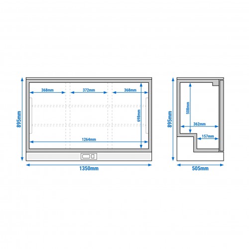 Pro Back Bar Bottle Cooler 3 Hinged...