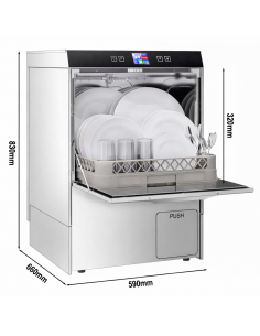Commercial Dishwasher Digital – 3.55 kW Drain &  Detergent Dosing Pumps – Dual Boiler & Tank Temp Control 2