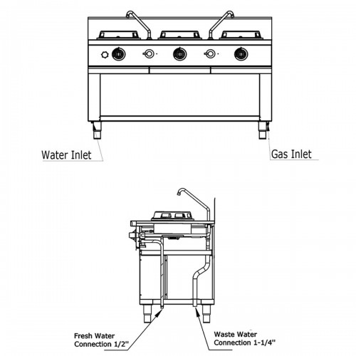 Commercial Triple Chinese Wok Range –...
