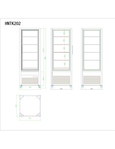 Commercial Upright Chilled Display Case 5 Glass Shelves 675x695x1900mm Black | Stalwart DA-HNTK202BLACK 2