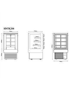 Commercial Upright Chilled Display Case 3 Glass Shelves 700x700x1300mm Black | Stalwart DA-HNTK206BLACK 2