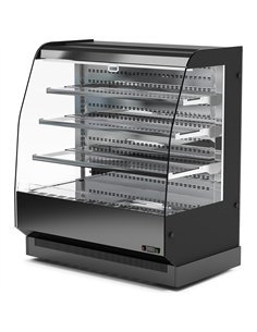 Commercial Upright Chilled Display Case 3 Glass Shelves 1300x740x1380mm Black | Stalwart DA-HNTK214BLACK