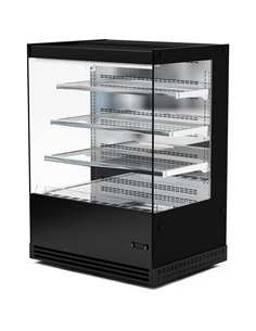 Commercial Upright Chilled Display Case 3 Glass Shelves 1000x740x1380mm Black | Stalwart DA-HNTK218BLACK